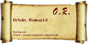 Orbán Romuald névjegykártya