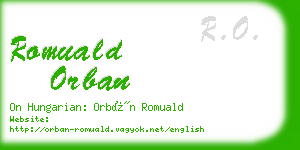 romuald orban business card